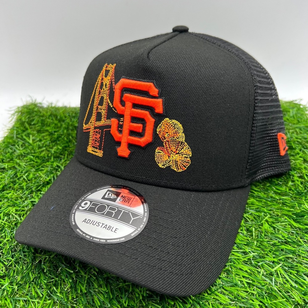 New Era San Francisco Giants Black‎ State Stitch 9Forty A Frame Snapback Hat New